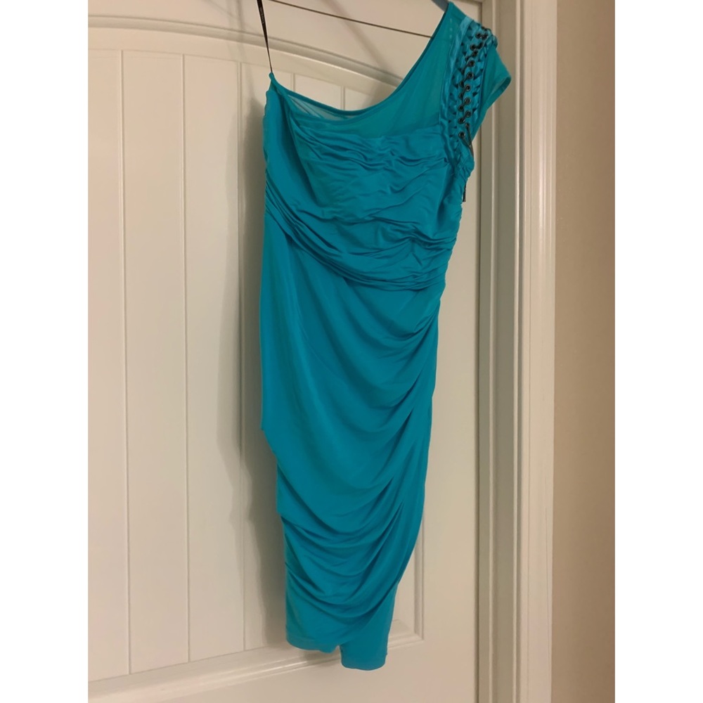 Bebe, one shoulder dress